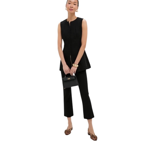 Tuckernuck Black Compression Knit Kick Cropped Flare Ashford Pants Size Large - Picture 1 of 15